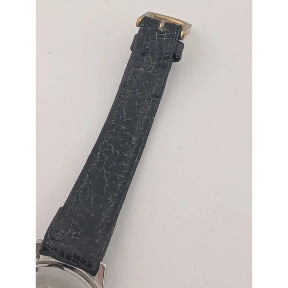 Vintage Gitano Women's Watch 26mm Case Black Leather Band- New Battery
